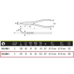 Alicate Boca Semi-Redonda Curva 8" (200mm) Irimo 613-200-1