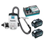 Aspiradora Inalámbrica 40V + 2 Baterías 40V 5.0 Ah + cargador simple Makita VC008GZ-1