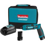Atornillador de Impacto Inalámbrico 1/4" 7.2V Li-Ion 25 Nm + 2 baterías 1.5 Ah + Cargador Normal Makita TD022DSE1