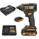 Atornillador de Impacto Inalámbrico 1/4" HEX 18V 215Nm + 2 Baterías + Cargador DX71 CAT 48000521000 - Imagen 2