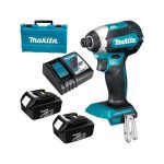 Atornillador de Impacto Inalámbrico 1/4" + 2 baterías 3.0 Ah 18V + Cargador Rápido DTD155RFE - Imagen 2