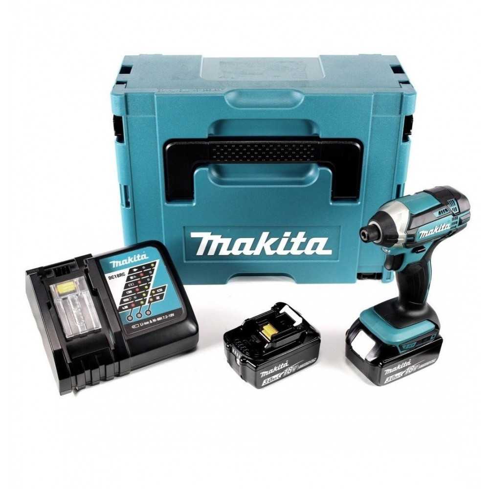 Atornillador de Impacto Inalámbrico 6.35 mm (1/4″) 18V + 2 baterías 3.0 Ah+Cargador Rápido DC18RC+Maleta Makita DTD152RFJ - Imagen 2