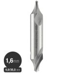 Broca Centro - 1,6 a 4 mm - Largo 35,5 mm - HSS - DIN 333 - Maykestag