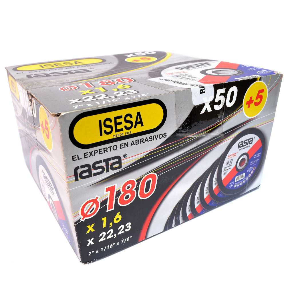 Caja 50 + 5 Disco de Corte Metal Rasta 7" (180x1,6x22mm) - Imagen 1