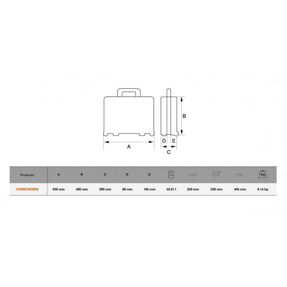 Caja de herramientas Rígida Heavy Duty con Ruedas 53L Bahco 4750RCHDW02 - Imagen 1