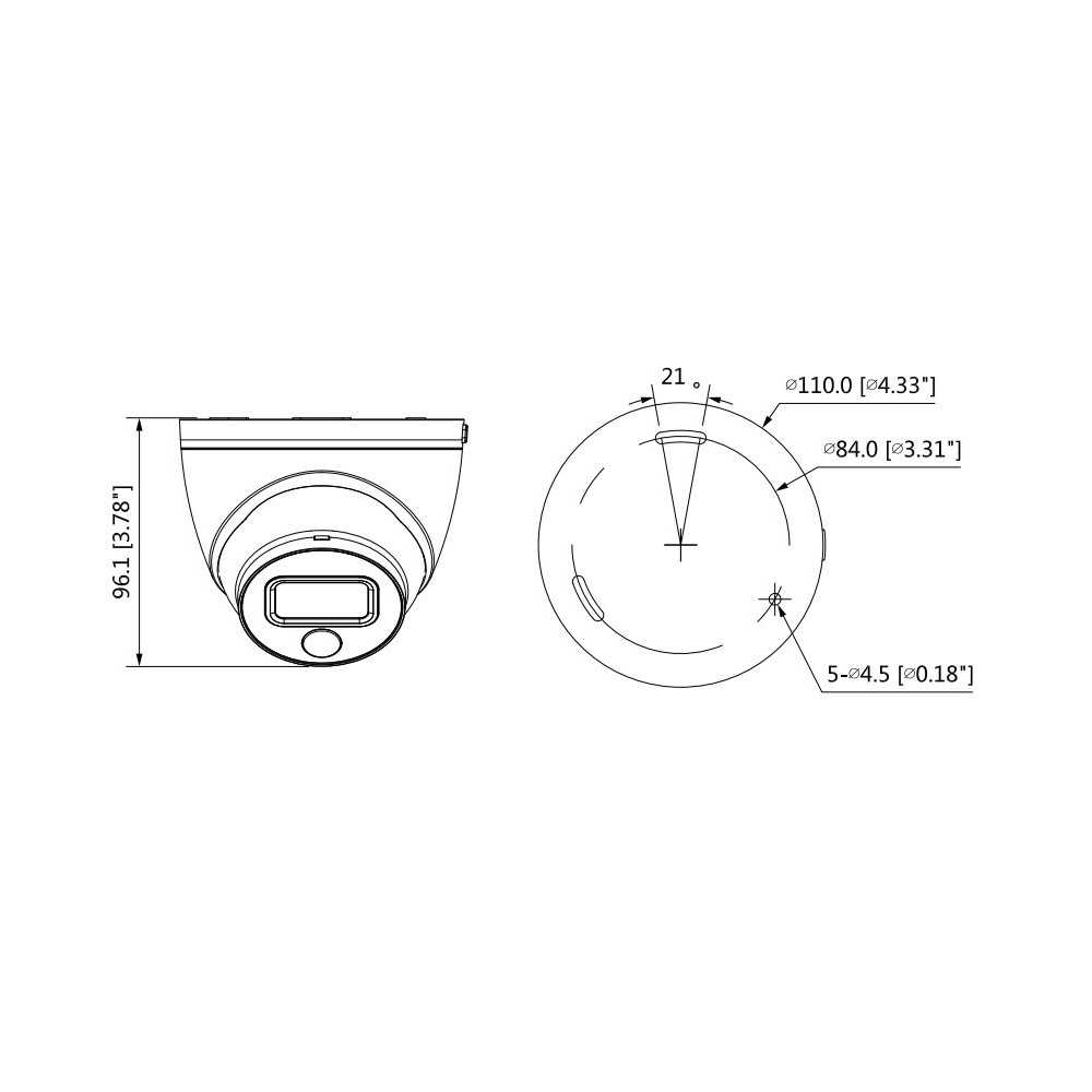Cámara de Seguridad Domo HDCVI IR 20m 2MP DH-HAC-ME1200EN-0280B-S4 Dahua 1201172347 - Imagen 1