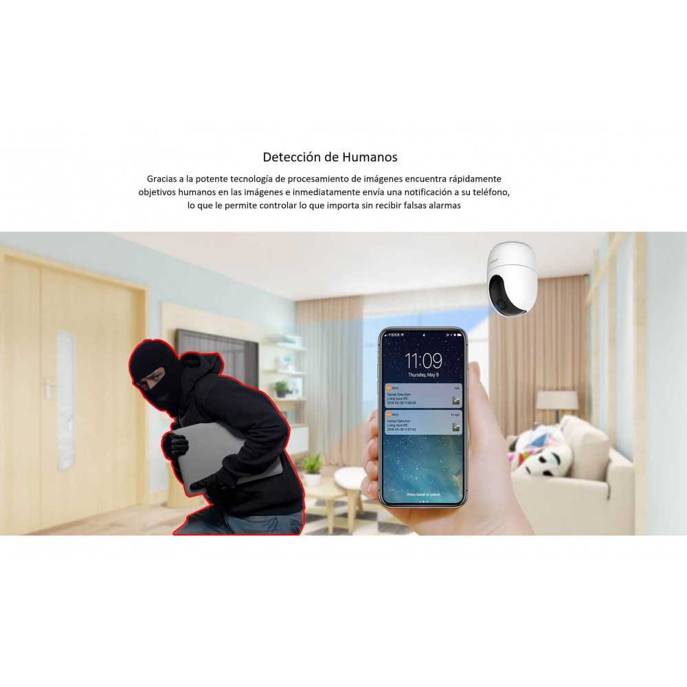 Cámara de Seguridad Domo PT IP 10m 2MP 3.6mm WiFi A22E Imou 1201172402 - Imagen 4