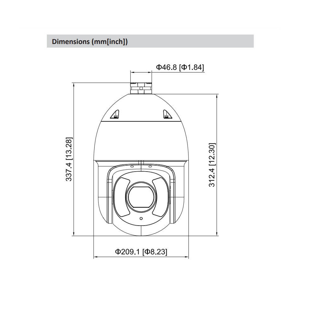 Cámara de Seguridad PTZ IP IR 250M STARLIGHT 2MP 45X WIZSENSE Dahua DH-SD6CE245XA-HNR - Imagen 1