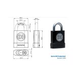 Candado de acero endurecido 48mm serie M40 Protected Negro (Blister) Odis CAN0000992