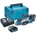 Cepillo Inalámbrico 82mm 18V + 2 Baterías 5.0ah + cargador + Makpac Makita DKP181RTJ