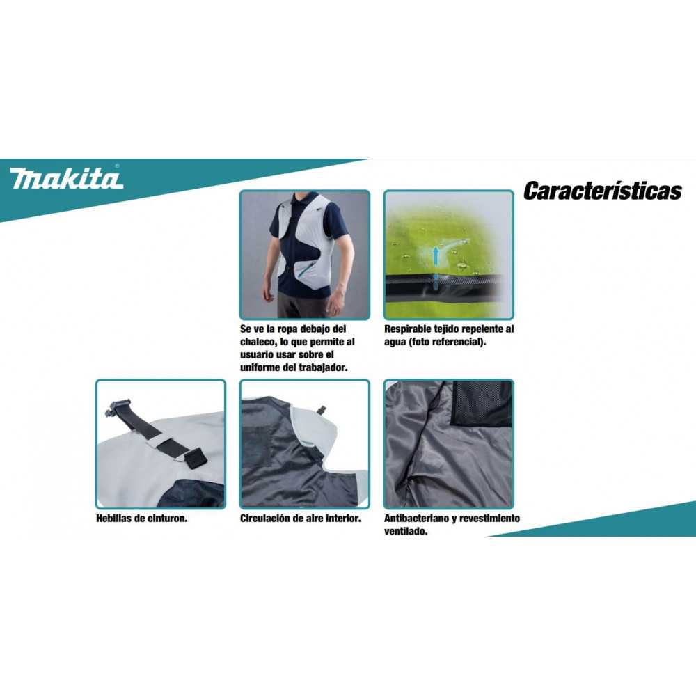 Chaqueta con Ventilador Inalámbrica 18V/12V TALLA S/M/L Sin Batería Makita DFV214A01 - Imagen 1