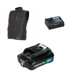 Chaqueta Térmica 12V+ Batería 2.0 AH 12V + Cargador Rápido Makita CV102DZ + 197397-7 + 197363-4 - Imagen 2