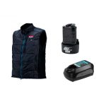 Chaqueta Térmica Talla M CV100D + Batería 12V MAX 1.3 Ah BL1014 + Cargador DC10WB Makita CV100DZM-1 - Imagen 2