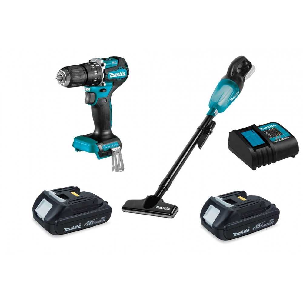 Combo 18V Aspiradora Inalámbrica +Taladro Percutor Inalámbrico Makita DCL180ZB-1 - Imagen 5