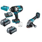 Combo 40V Llave de impacto 19mm+ Esmeril angular 115mm+ baterías + cargador Makita TW001GD201-1
