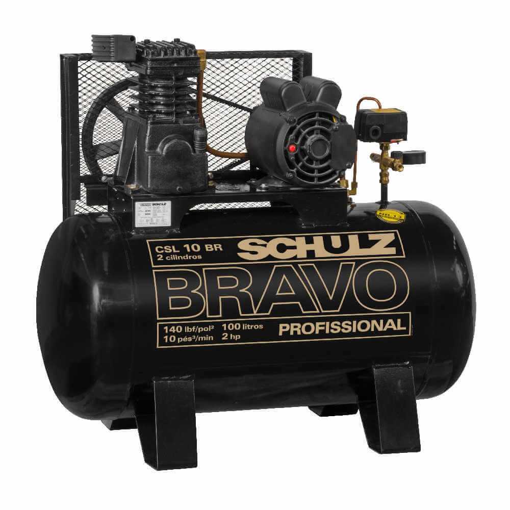 Compresor de aire CSL-10BR/100L 2HP 220V Monofásico Bravo Schulz 9318051-0 - Imagen 1
