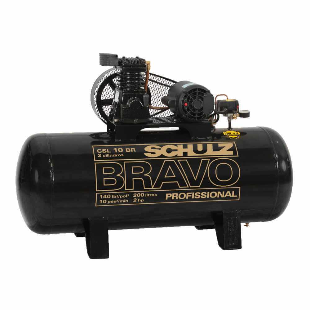 Compresor de aire CSL-10BR/200L 2HP 220V Monofásico Bravo Schulz 9318099-0 - Imagen 1