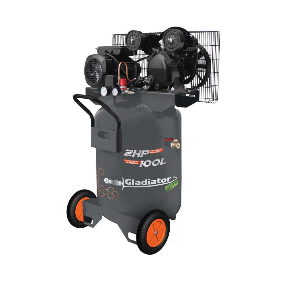 Compresor de aire Vertical 2HP 100L CE 8100/220MV Gladiator MI-GLA-051053 - Imagen 1