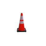 Cono Naranjo 36" (900mm) 2 Cintas Reflectantes y Base Negra. Kupfer 141012
