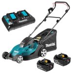 Cortadora de Césped Inalámbrica 17" 18Vx2 + 2 baterías 5Ah + Cargador doble Makita DLM431PT2 - Imagen 2