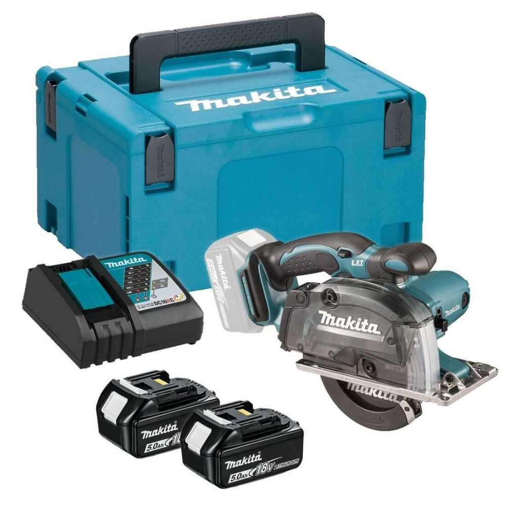 Cortadora de Metal Inalámbrica 5-3/8" + 2 Baterías de 18V 5.0Ah + Cargador Rapido + Makpac Makita DCS552RTJ - Imagen 2