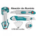 Cuchillo Cartonero Industrial 18MM X 100MM con 6 pzs de cuchillas Total Tools TG5121806