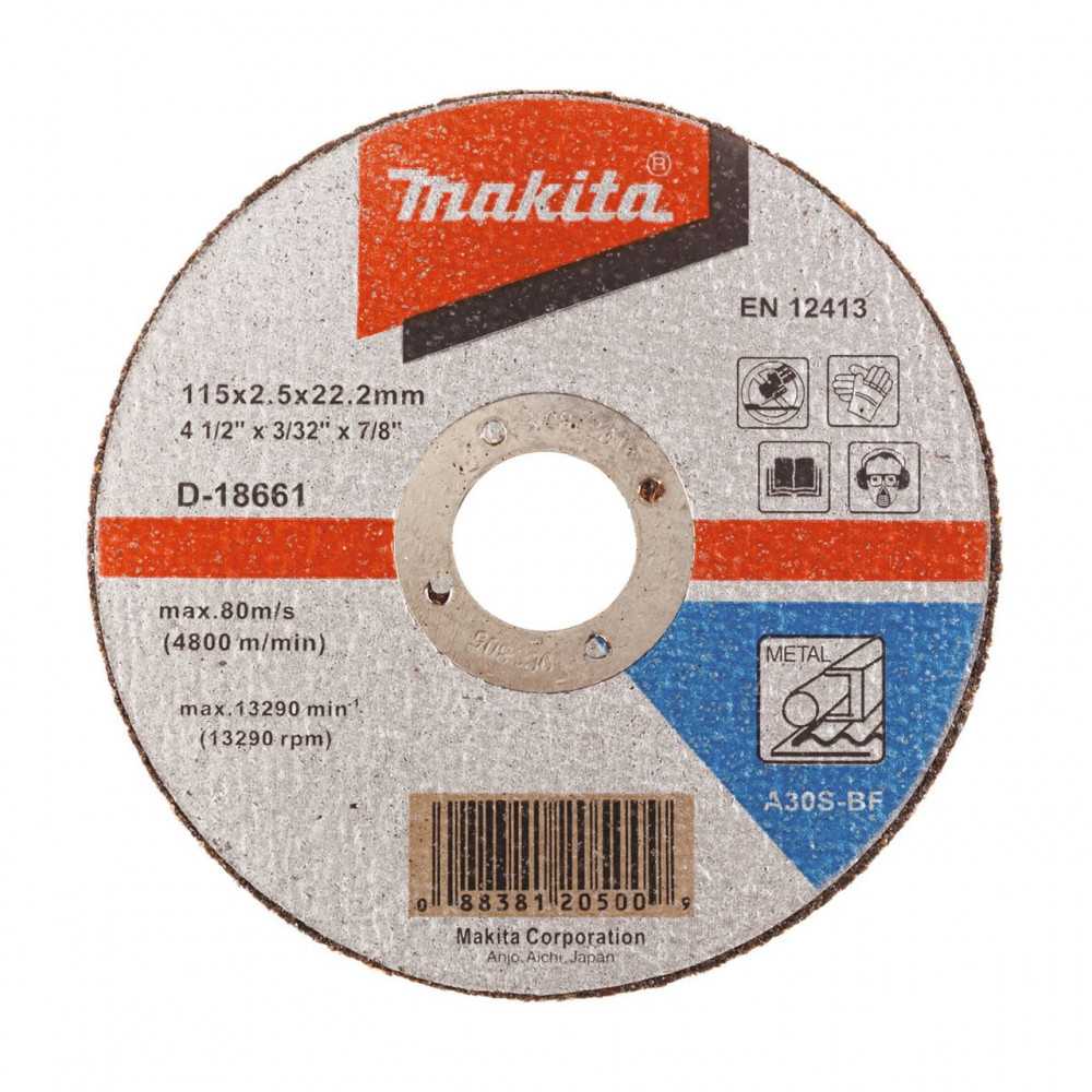 Disco Corte Metal 4-1/2" / 115x2.5x22.23MM A30S-BF Recto Makita D-18661 - Imagen 1