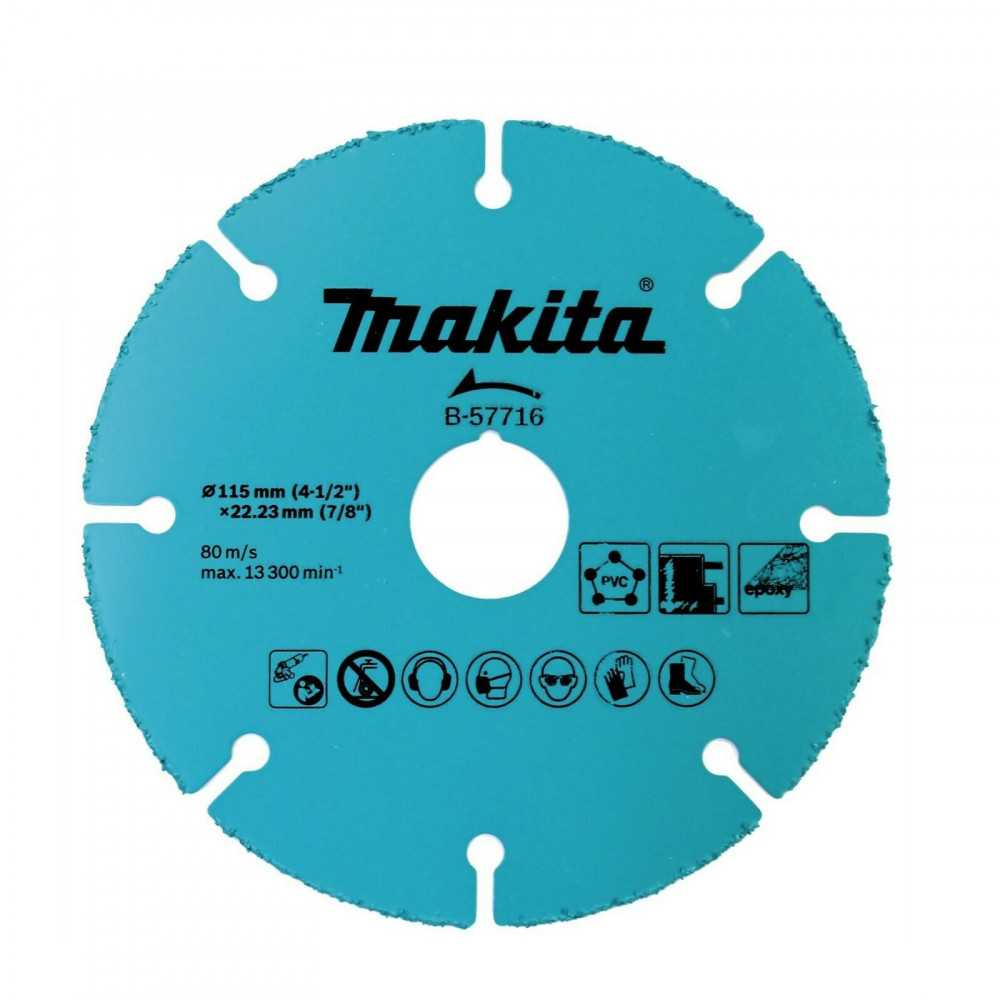 Disco de Grano Carburo 4-1/2" /115x1.0x22.23mm HM Makita B-57716 - Imagen 1
