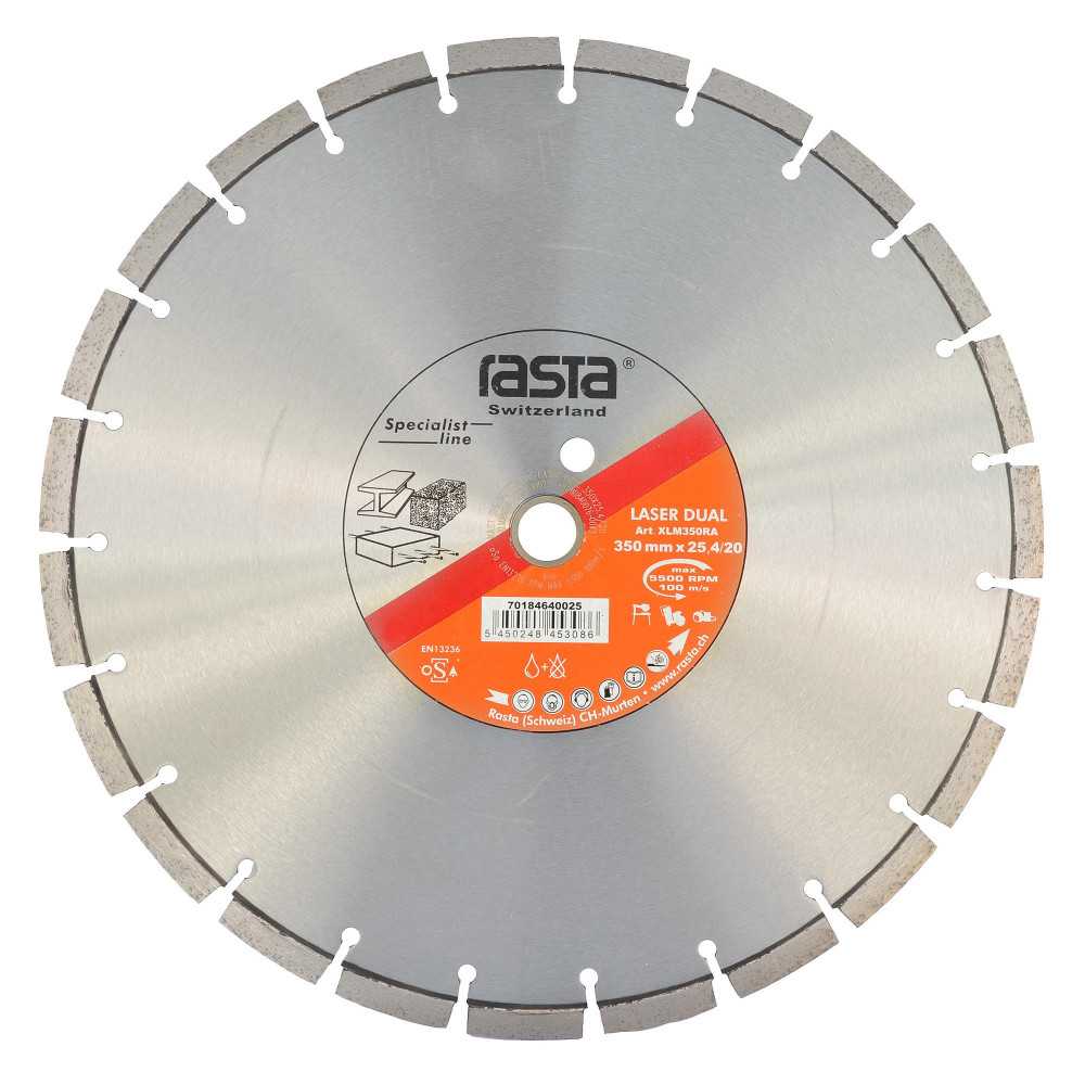 Disco Diamantado - Hormigón, Acero y Abrasivos - 14'' - Láser 900 Dual - Rasta - (350x3x25mm) - Imagen 1