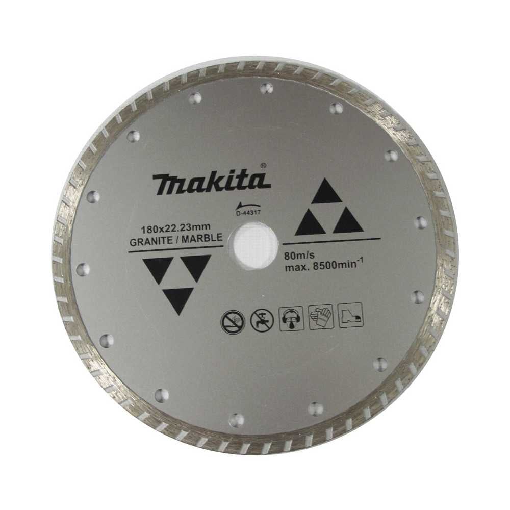 Disco Diamantado Turbo Ondulado 180x22.23mm Para Granito / Mármol Makita D-44317 - Imagen 1