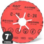Disco Flap Laminado - Piedra - 7'' - Grano 24 - Sait