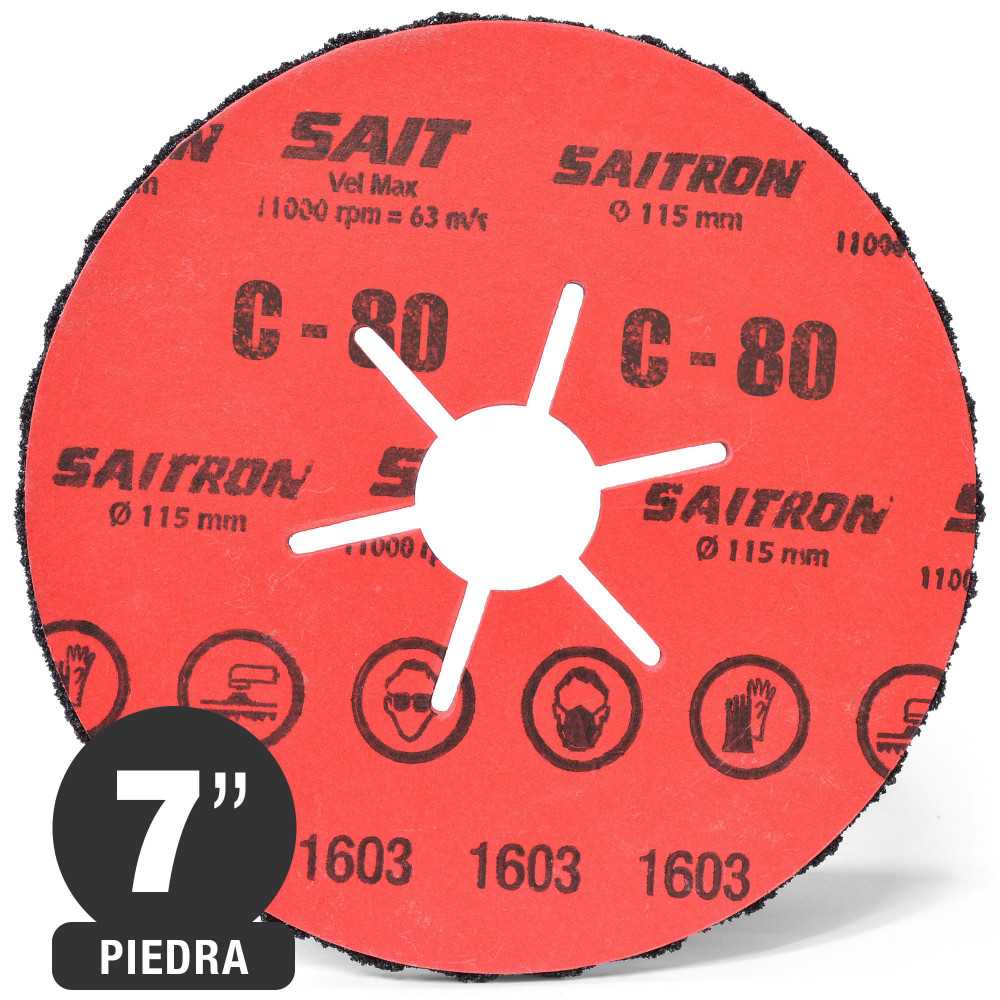 Disco Flap Laminado - Piedra - 7'' - Grano 80 - Sait - Imagen 1