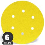 Disco Lija con Velcro - Madera, Laca, Pintura - 6 Perf. 6" Grano 220 - Siarexx Cutt