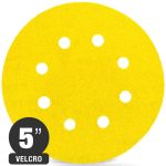 Disco Lija con Velcro - Madera, Laca, Pintura - 8 Perf. 5" Grano 120 - Siarexx Cutt
