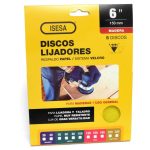 Display 5 Discos Lija Madera - Sist. Velcro - 6'' Grano 120 - Siarexx Cut