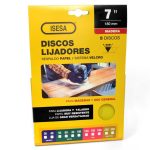 Display 5 Discos Lija Madera - Sist. Velcro - 7'' Grano 100 - Siarexx Cut