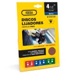 Display 5 Discos Lija Metal - Respaldo Fibra - 4 1/2" Grano 80 - Sialox