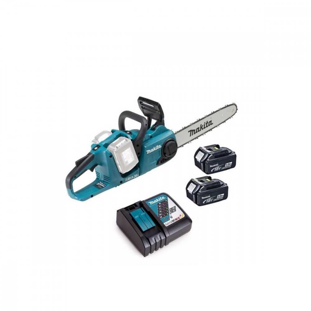 Electrosierra Inalámbrica 14" + 2 Baterías de 18V 5.0Ah + Cargador Rapido Doble Makita DUC353PT2 - Imagen 2
