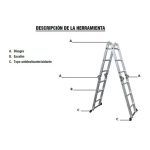 Escalera Andamio Multiuso Aluminio 3.7Mt. 12 Escalones Gladiator MI-GLA-055016 - Imagen 9