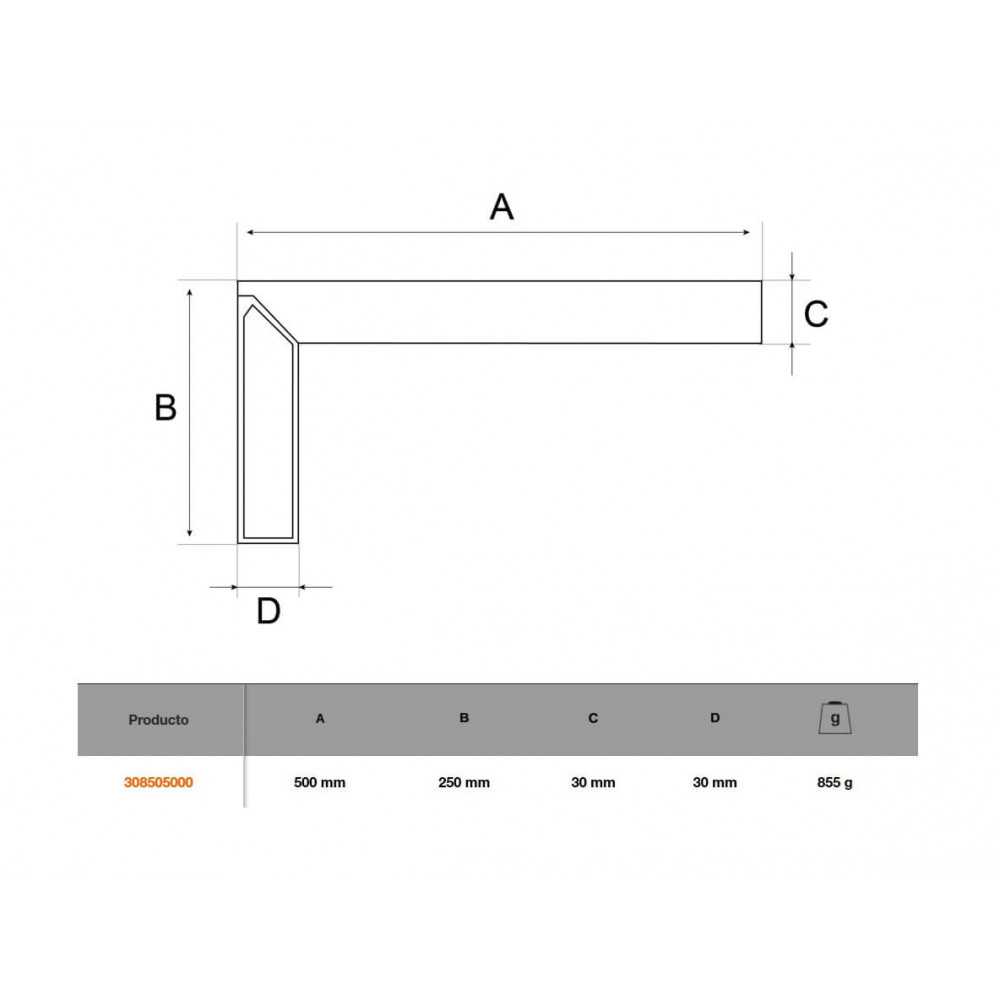 Escuadra de Construcción 50 CM Bahco 308505000 - Imagen 1