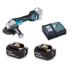 Esmeril Angular Inalámbrico 4-1/2" 18V + 2 Baterías 5.0Ah + Cargador BL Motor Makita DGA461RTE