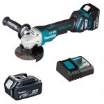 Esmeril Angular Inalámbrico 4-1/2" 18V+2 Baterías 5.0Ah+Cargador BL Motor Hombre Muerto con Freno Makita DGA467RTE