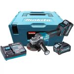 Esmeril Angular Inalámbrico 4-1/2" 40V + 2 Baterías 4.0Ah + Cargador + Caja Makpac. Makita GA012GM201