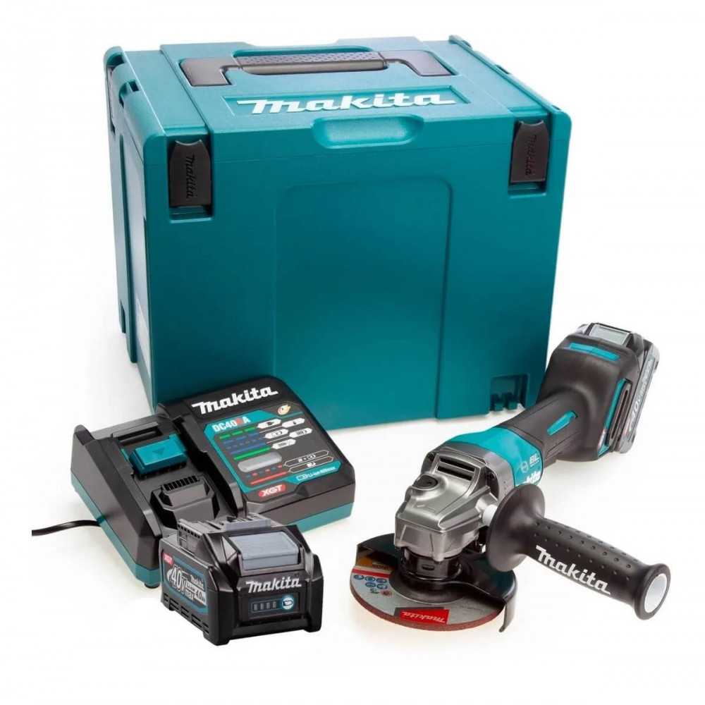 Esmeril Angular Inalámbrico 4-1/2" 40V + 2 Baterías 4.0Ah + Cargador + Caja Makpac Makita GA015GM201 - Imagen 2