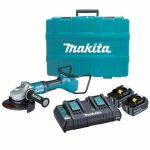 Esmeril Angular Inalámbrico 7" (180 mm) + 2 Baterías 18V 5.0 Ah + Cargador Doble Makita DGA700PT2