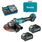 Esmeril Angular Inalámbrico 9" 40V + 2 Baterías 4.0Ah + Cargador + Caja Makpac. Makita GA038GM201 - Imagen 2
