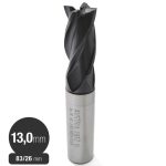 Fresa Cilíndrica - 13 mm - Acero - 4 Filos - HSS Co8% - Alunit - Serie Corta - Maykestag