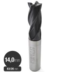 Fresa Cilíndrica - 14 mm - Acero - 4 Filos - HSS Co8% - Alunit - Serie Corta - Maykestag