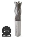 Fresa Cilíndrica - 2 mm - Acero - 3 Filos - HSS Co8% - Serie Corta - Maykestag
