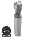 Fresa Cilíndrica - 2 mm - Acero e Inox - 2 Filos - HSS Co8% - Serie Corta - Maykestag